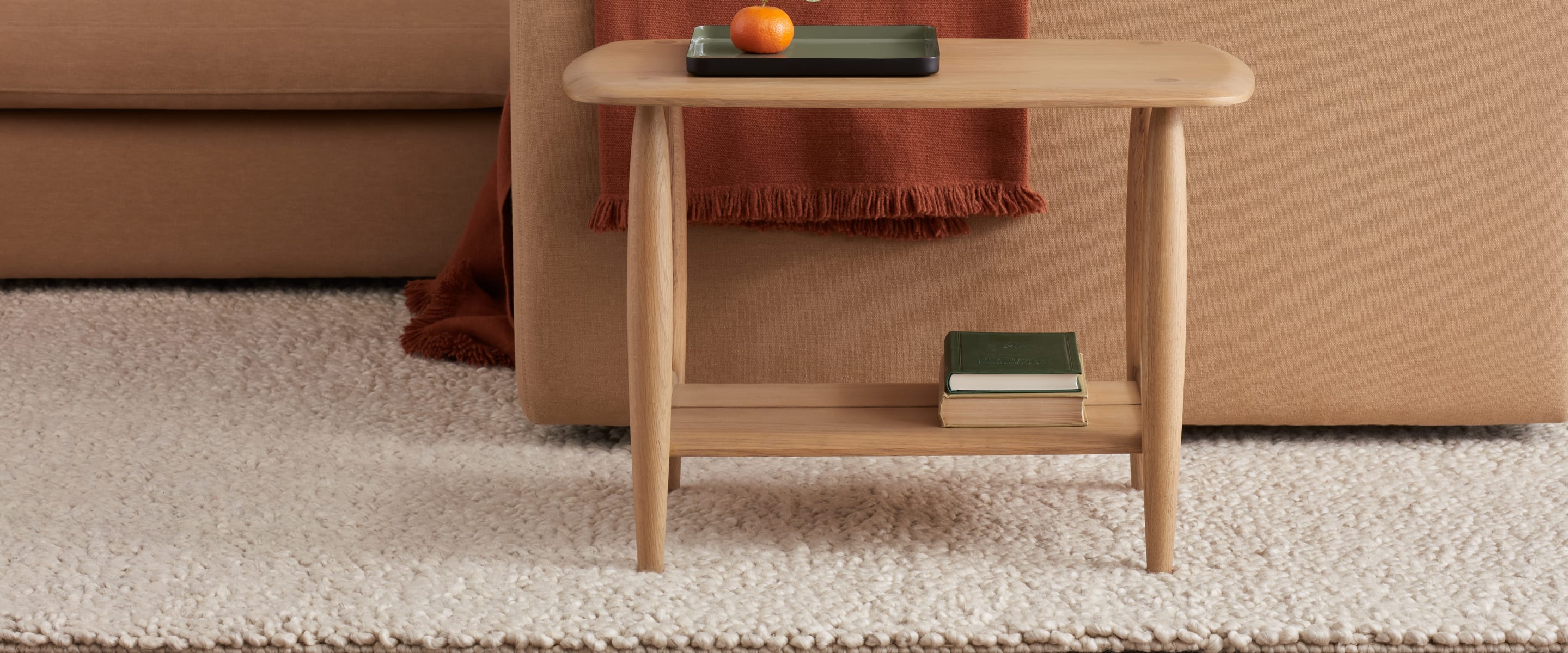 Steady Eddie Side Table with Drawer in Light Oak | Oak Side Table